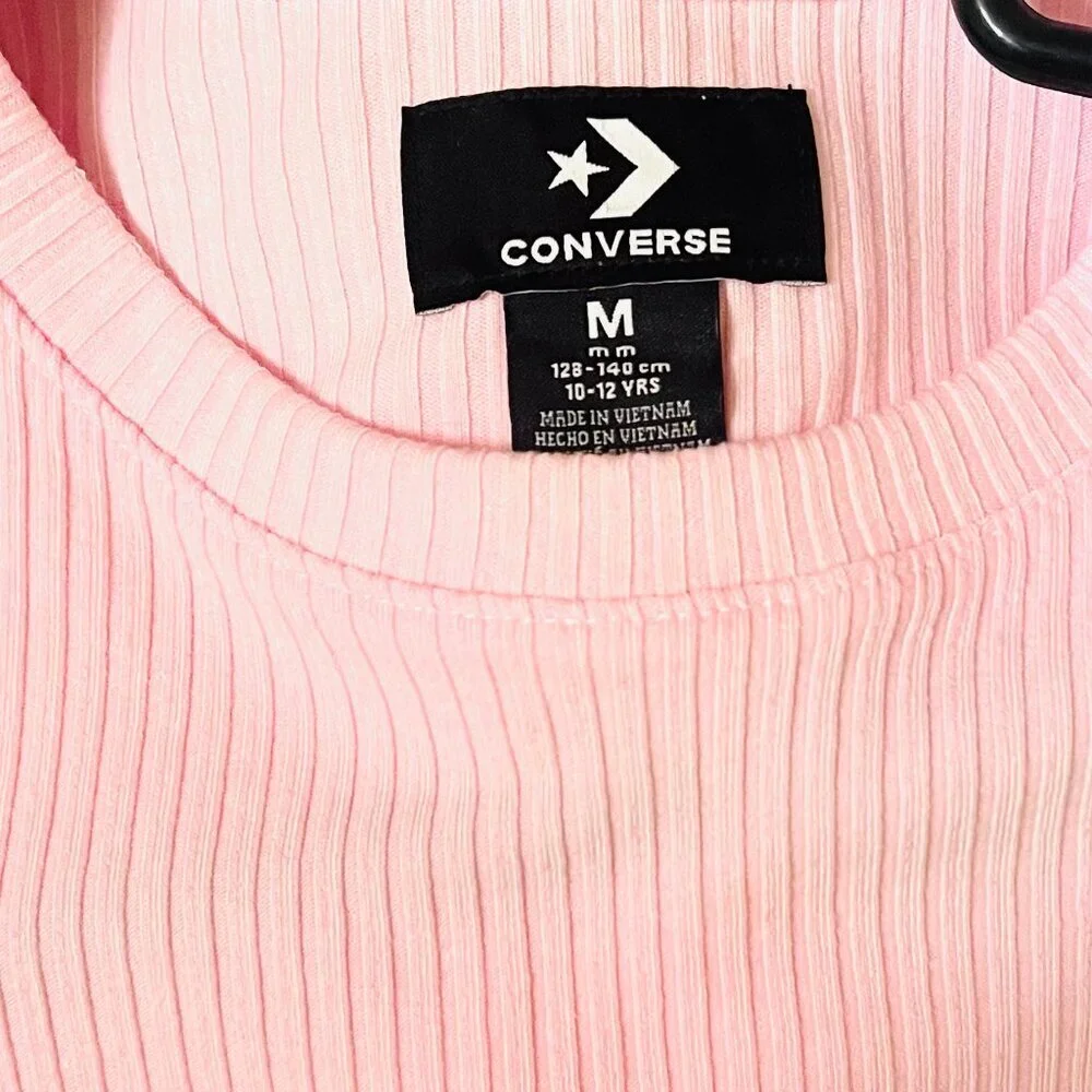 Converse Kids Light Pink Ribbed Tee (age 10-12)